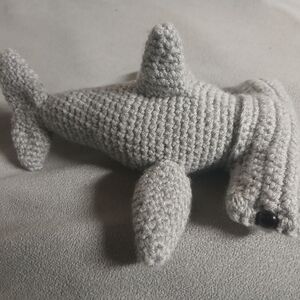 Plush Gray Hammerhead Shark Crochet Toy